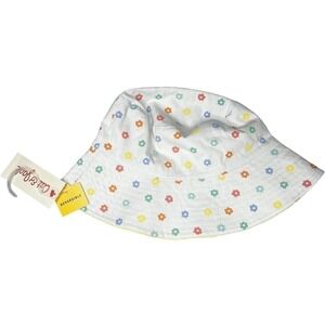New Girls Cat & Jack Floral/Yellow Reversible Bucket Hat